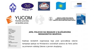 APEL POLICIJI DA REAGUJE U SLUČAJEVIMA NEZAKONITIH SKUPOVA